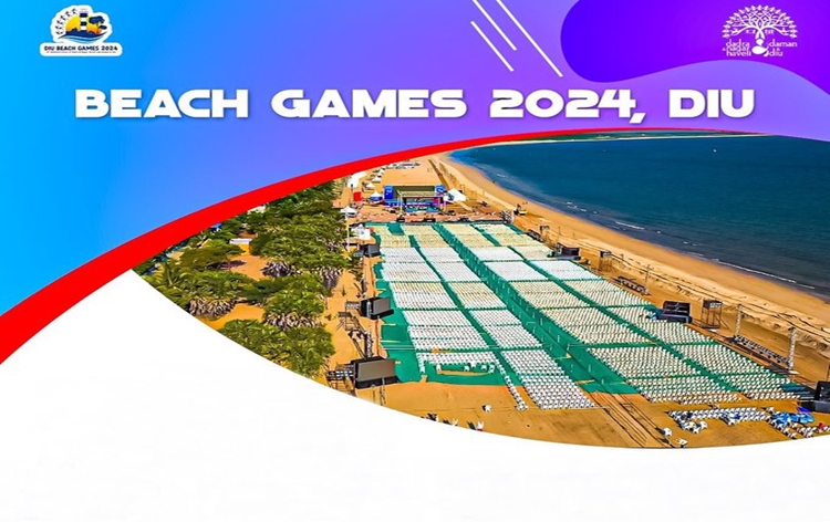 Union Sports Minister Anurag Thakur inaugurates the Beach Games held at Ghoghala Beach in UTs of Diu