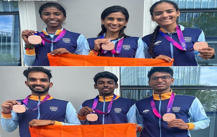 हांगचोओ एशियाई खेलों में, भारत ने आज स्केटिंग रिले में दो कांस्य पदक और टेबल टेनिस में एक कांस्य पदक जीता