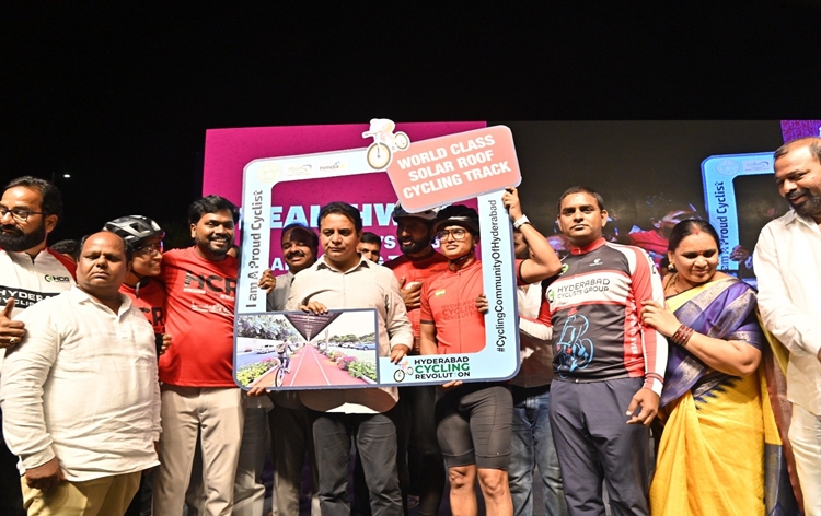 India’s first solar roof cycling track inaugurated in Hyderabad