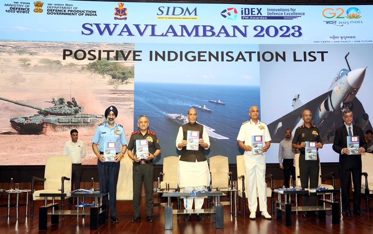 Raksha Mantri Rajnath Singh releases fifth positive indigenisation list in New Delhi for self-reliance in Defence sector