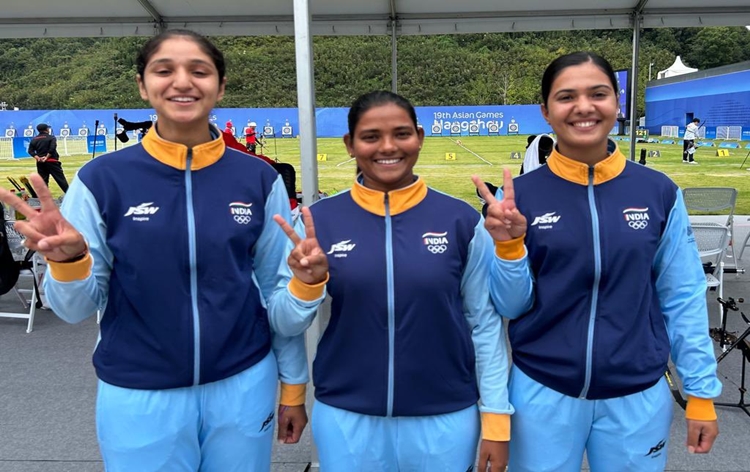 Sports Minister Anurag Singh Thakur congratulates trio of Bhajan Kaur, Ankita Bhakat, and Simranjeet Kaur on clinching the bronze medal at Asian Games