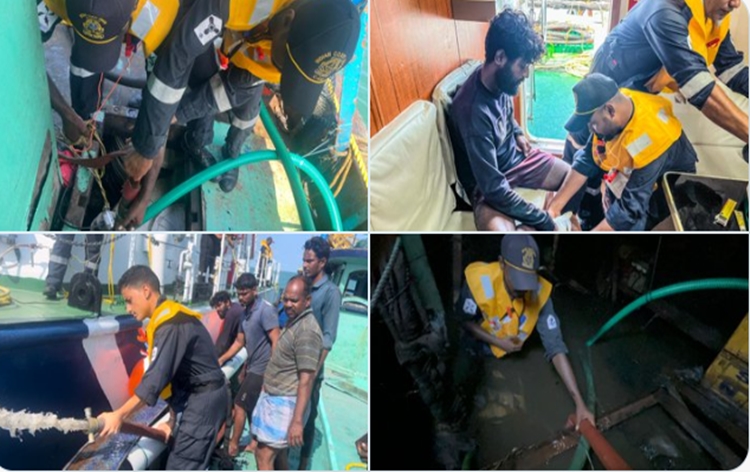 Indian Coast Guard rescues ten fishermen from Palk Bay