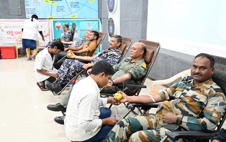 Indian Navy holds Blood Donation Camp at INS Dega, Visakhapatnam