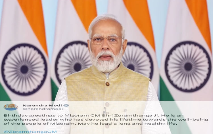 PM Narendra Modi greets Mizoram Chief Minister Zoramthanga on his birthday