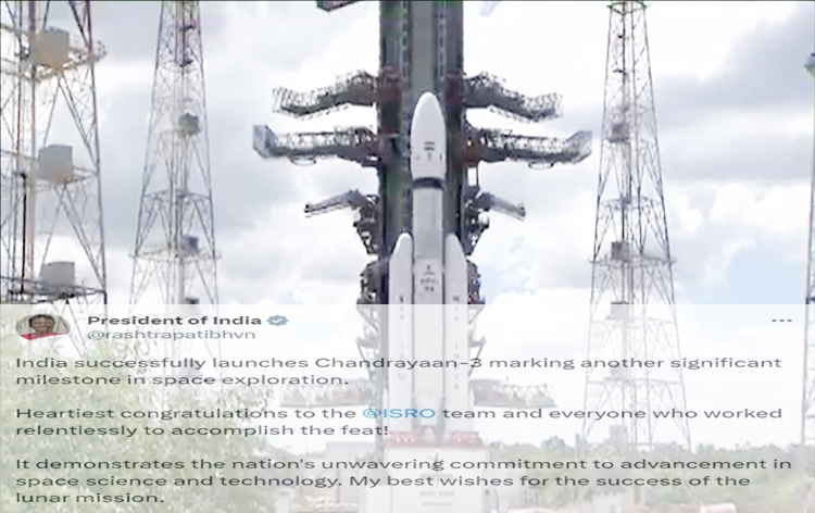 Successful launch of Chandrayaan-3 marks another significant milestone in India's space exploration, says Prez Droupadi Murmu