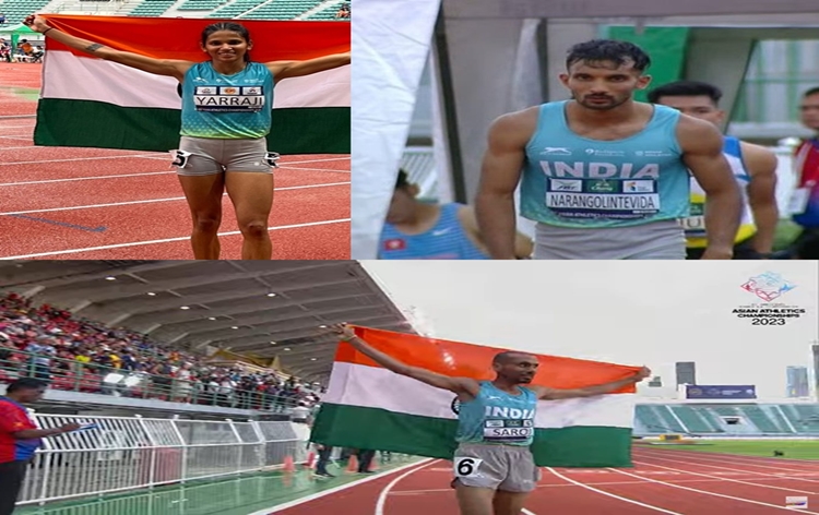 India clinches three gold and three bronze medals in Asian Athletics Championships in Thailand