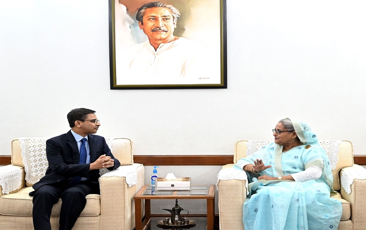 Indian High Commissioner Pranay Verma calls on Bangladesh Prime Minister Sheikh Hasina in Dhaka