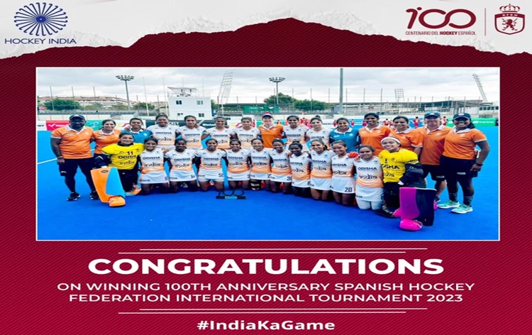 Indian women’s team wins 100th Anniversary Spanish Hockey Federation – International Tournament in Terrassa today, with a 3-0 victory over hosts Spain