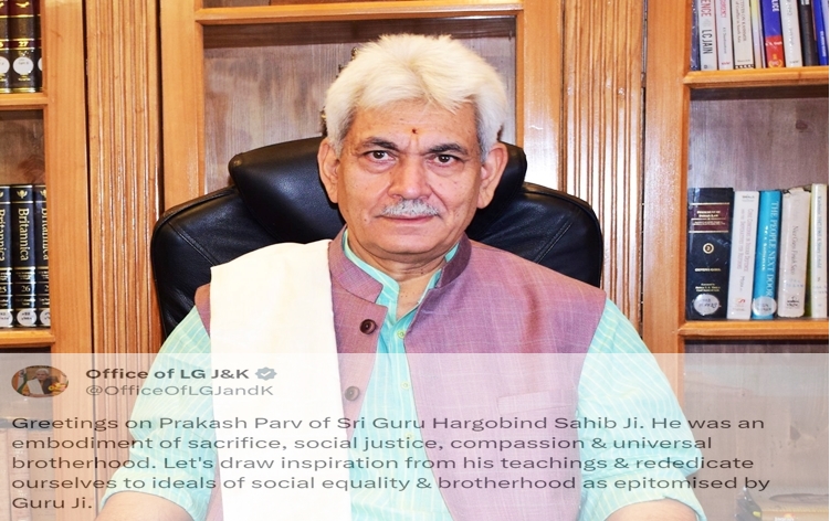 J&K LG Manoj Sinha greets people on eve of Prakash Parv of Sri Guru Hargobind Sahib Ji