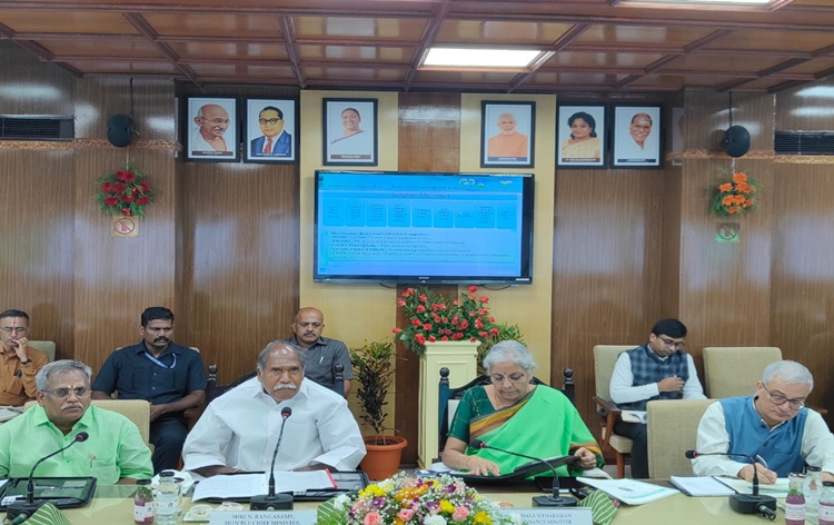 Union Minister Nirmala Sitharaman chairs review meeting of saturation drive of various Central Govt Flagship Schemes in Puducherry