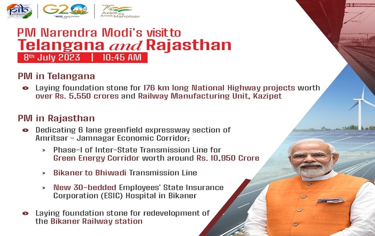 PM Narendra Modi to inaugurate development projects worth over 6000 crore rupees in Warangal, Telangana