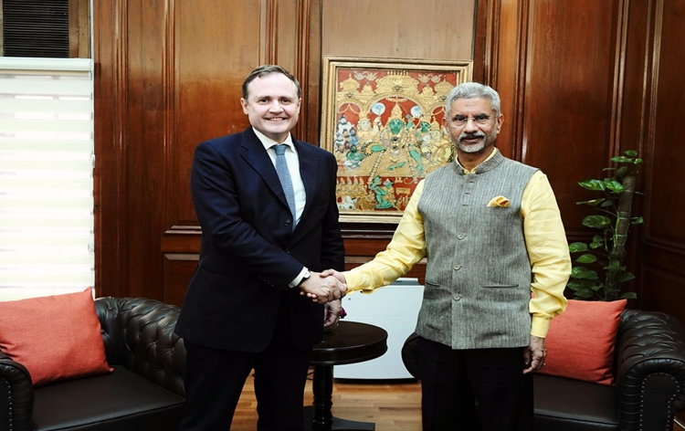 EAM Dr S Jaishankar met UK Minister of State Tom Tugendhat in Delhi on Thursday