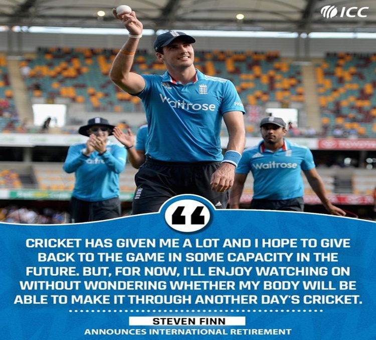 Former England pacer Steven Finn announces retirement from all forms of Cricket following chronic knee injury