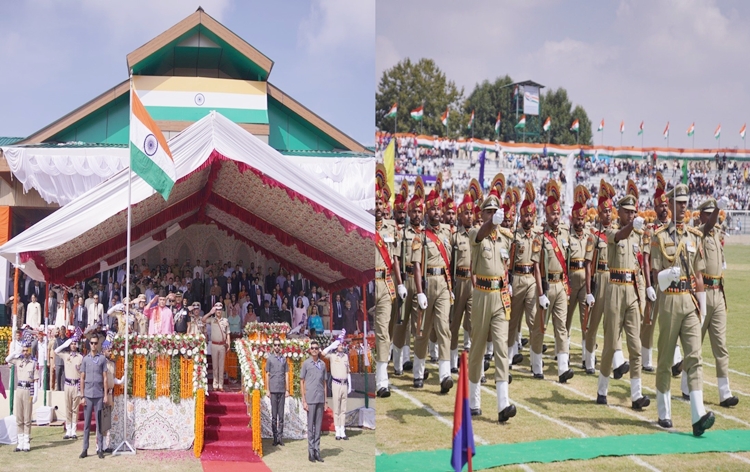 After gap of two decades thousands of people throng to witness 77th Independence Day celebrations at Bakshi Stadium in J&K