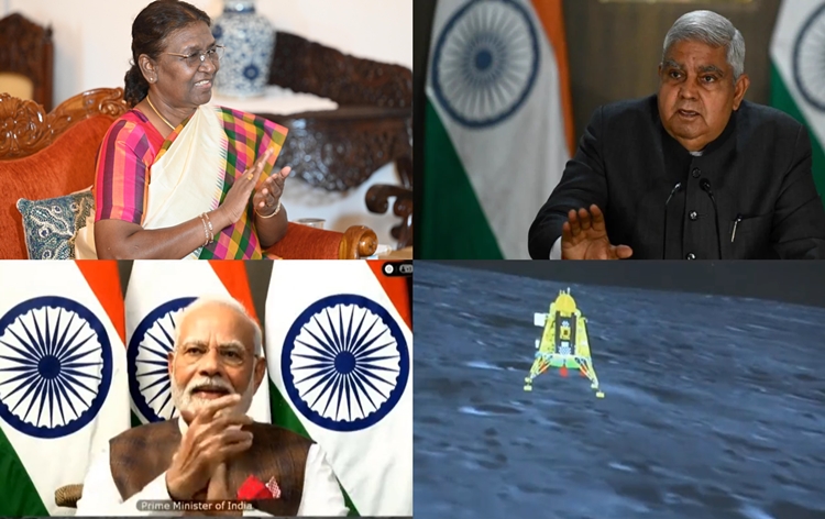 President, Vice President, PM Modi, and other leaders laud ISRO for successful landing of Chandrayaan 3