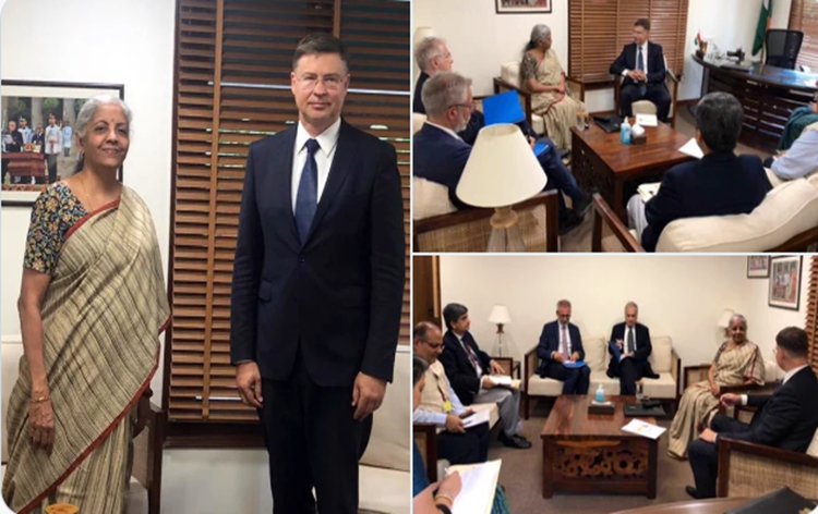 FM Sitharaman meets European Commission’s Executive Vice-President Valdis Dombrovskis in New Delhi