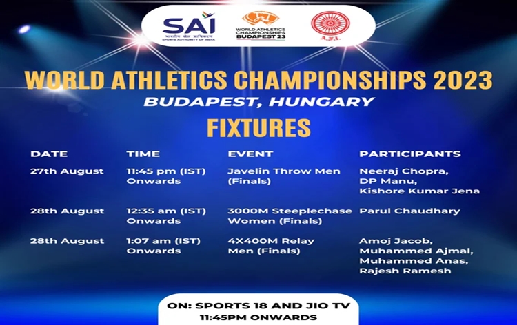 World Athletics Championships: Indian javelin thrower Neeraj Chopra and men's relay team to compete in Hungary tonight