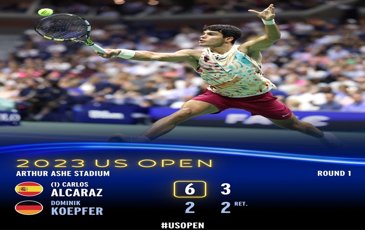 US Open: Defending champion Carlos Alcaraz enters to second round