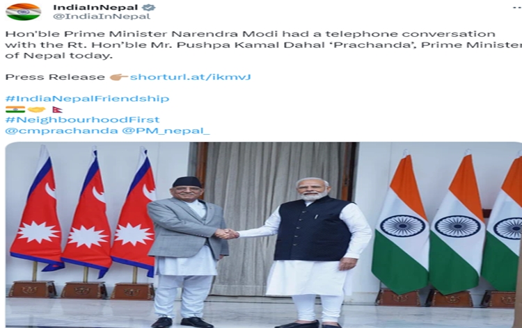 PM Modi holds telephonic conversation with Nepal PM Pushpa Kamal Dahal ‘Prachanda’