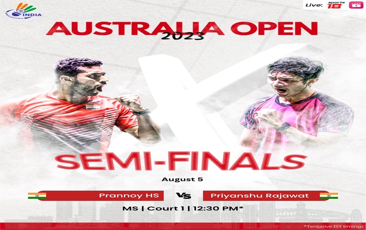 HS Prannoy & Priyanshu Rajawat to lock horns in all-Indian men's singles semifinal at Australian Open