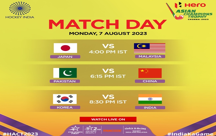 Hockey: Indian men's team to clash with South Korea in the Asian Champions Trophy Chennai tonight