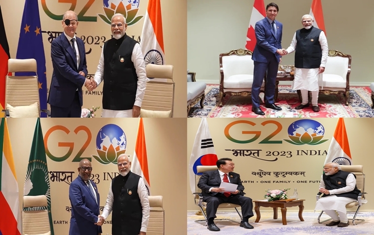 PM Modi holds bilateral meetings with leaders of France, Germany, Turkiye, Canada, South Korea & President of African Union