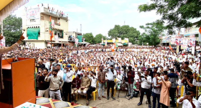 खेल एवं युवा मामलों के मंत्री अनुराग ठाकुर ने बड़वानी जिले के पानसेमल और राजगढ़ जिले के माचलपुर में जनआशीर्वाद यात्रा को संबोधित किया