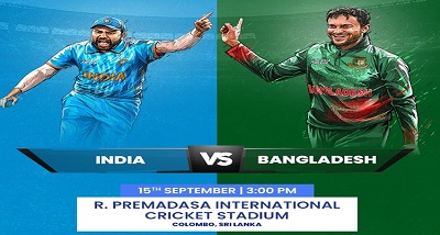 कोलम्‍बो में एशिया कप क्रिकेट में सुपर फॉर के मुकाबले भारत का मुकाबला आज दोपहर बाद बांग्लादेश से होगा