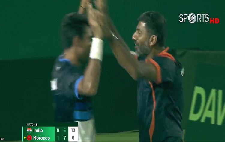 भारत ने मोरक्को को 4-1 से हराकर डेविस कप टेनिस विश्व ग्रुप-I प्लेऑफ़ के लिए क्‍वालीफाई किया