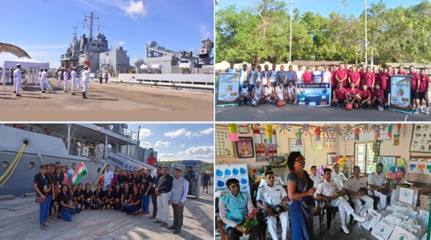 Indian Naval Ship 'Nireekshak' successfully conducts vital Mixed Gas Diving training sessions as part of IN-SLN Divex 23
