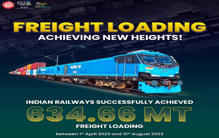Railways records freight loading of 126 MT for August 2023