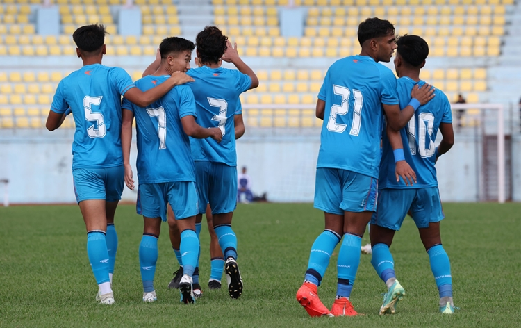India's Under 19 football team starts SAFF Championship with a 3-0 victory over Bangladesh in Kathmandu, Nepal