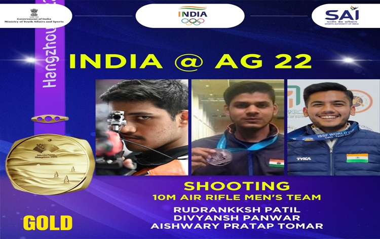 PM Modi congratulates 10m Air Rifle Men's Team for winning gold medal at Asian Games 2022