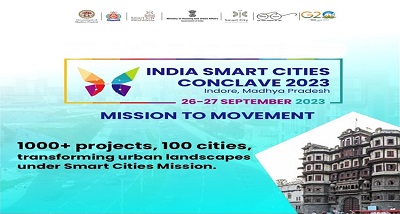 केंद्रीय राज्‍य मंत्री कौशल किशोर ने इंदौर में इंडिया स्‍मार्ट सिटीज कॉन्क्‍लेव 2023 के पहले दिन एक प्रदर्शनी का उद्घाटन किया