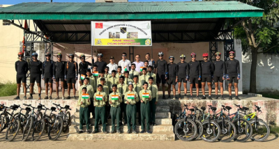 आर्मी की 21 गढ़वाल राइफल्स के साइकिल अभियान का बद्दी पहुंचने पर गर्मजोशी से हुआ स्वागत