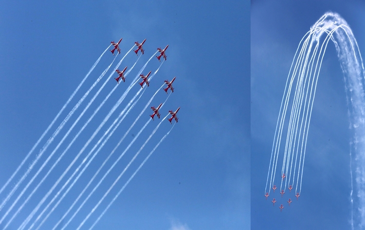 50 aircraft and helicopters showcase prowess of IAF at Bhopal in Madhya Pradesh to celebrate IAF’s 91th anniversary.