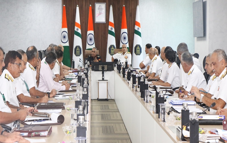 Army Chief General Manoj Pande interacts with Naval Commanders in New Delhi