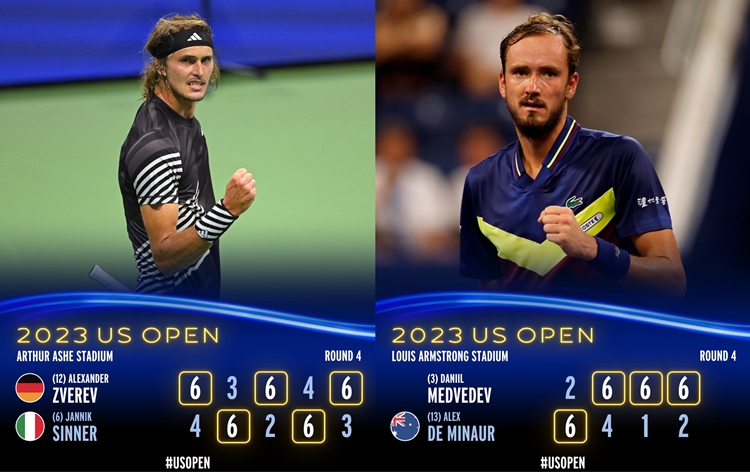US Open Tennis: Alexander Zverev of Germany and Daniil Medvedev of Russia advance to Men's Singles quarter-finals of tournament